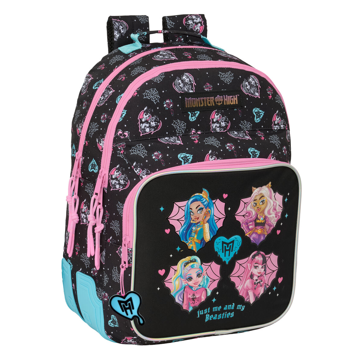 School Bag Monster High Black 32 x 42 x 15 cm
