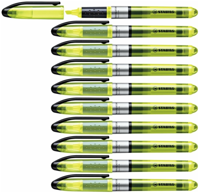 Fluorescent Marker Stabilo Navigator Yellow 10 Pieces (1 Unit)