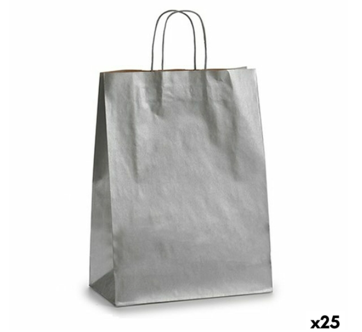 Paper Bag Pincello 32411 Silver 12 x 52 x 32 cm 32 X 12 X 50 cm (25 Units)