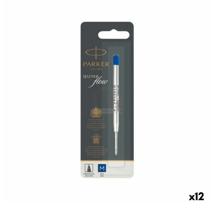 Refill for ballpoint pen Parker Quink Flow Blue (12 Units)