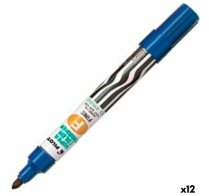 Permanent marker Pilot Sca-F Blue Rechargeable (12 Units)