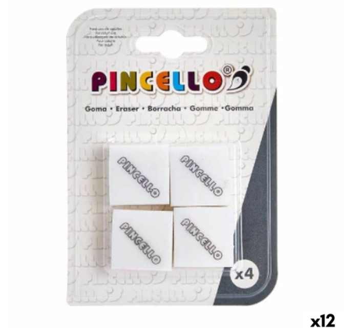 Eraser Set Pincello 486 White (12 Units)