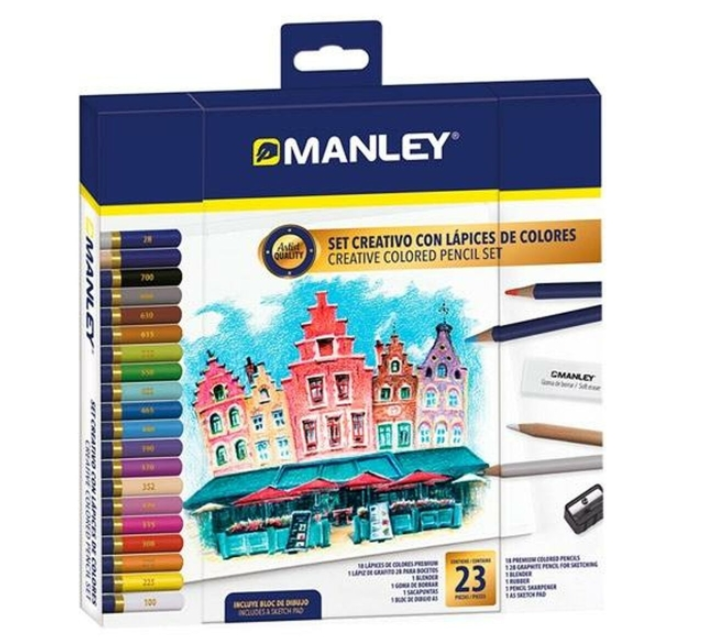 Drawing Set Manley 23 Pieces Multicolour