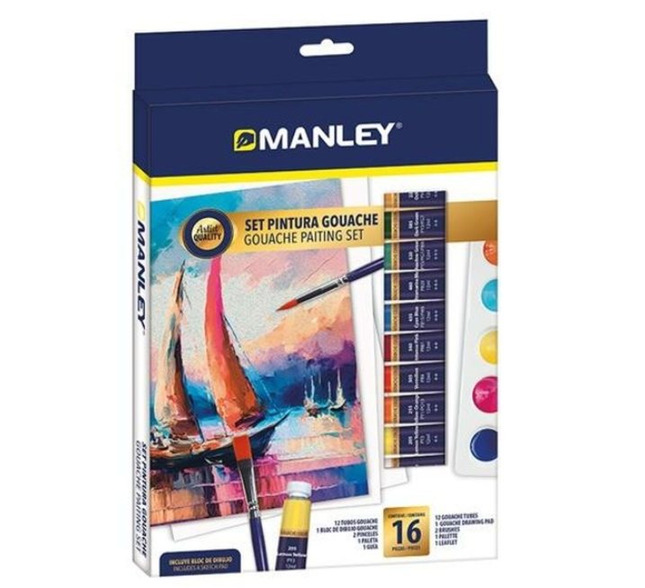 Gouache Painting Set Manley 16 Pieces Multicolour