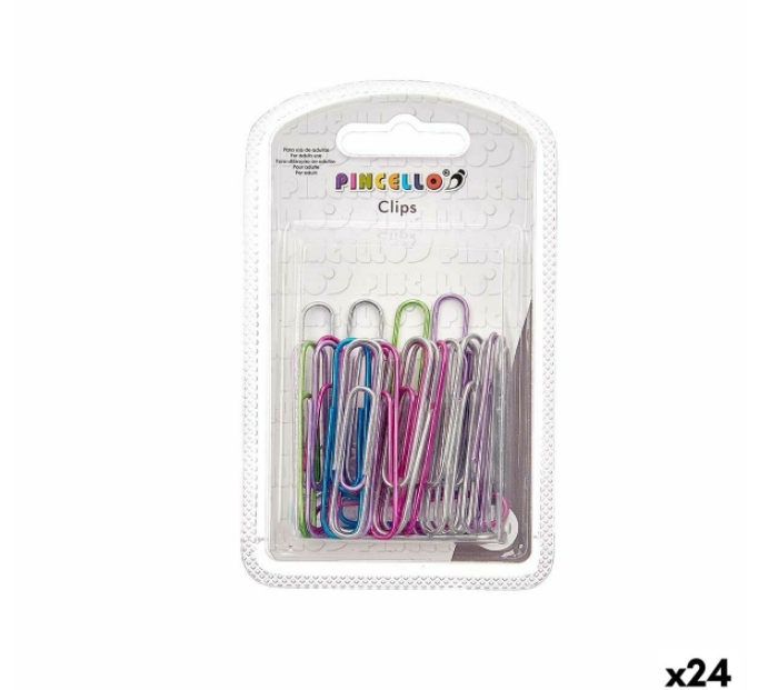 Clips Pincello 386 Multicolour Metal Large (24 Units)